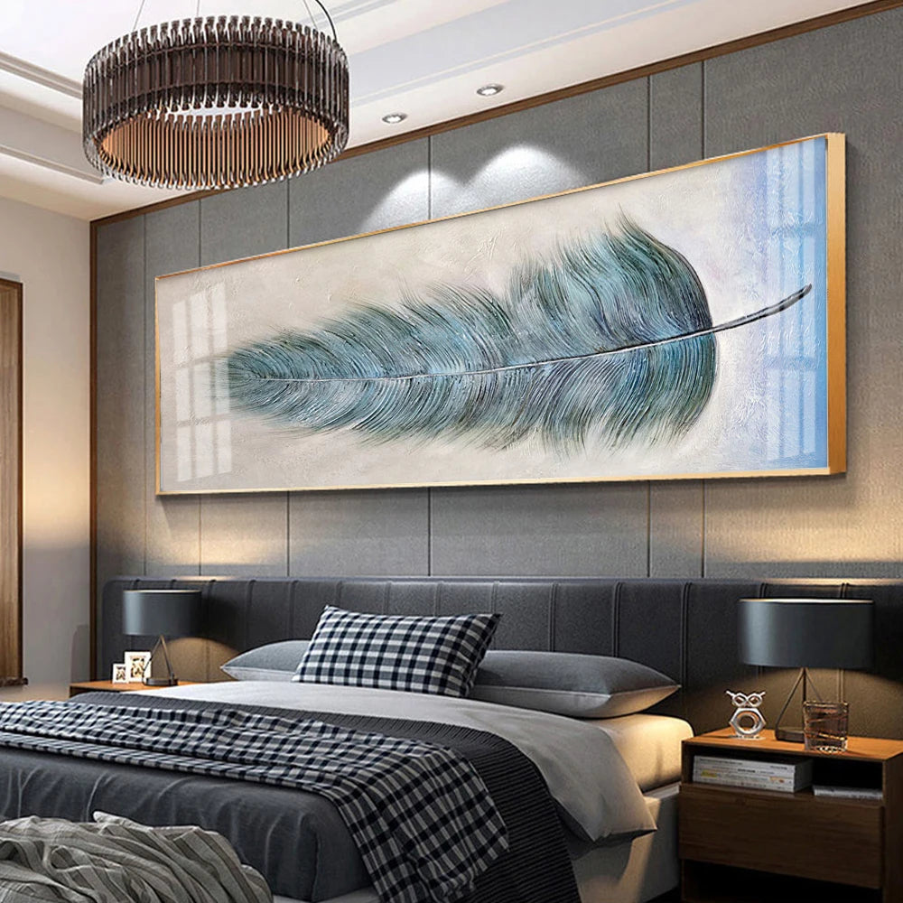 Modern Luxury Golden Feathers Gold Foil Deer Canvas Painting Wall Art Abstract Nordic Posters Prints for Living Room Decoration
