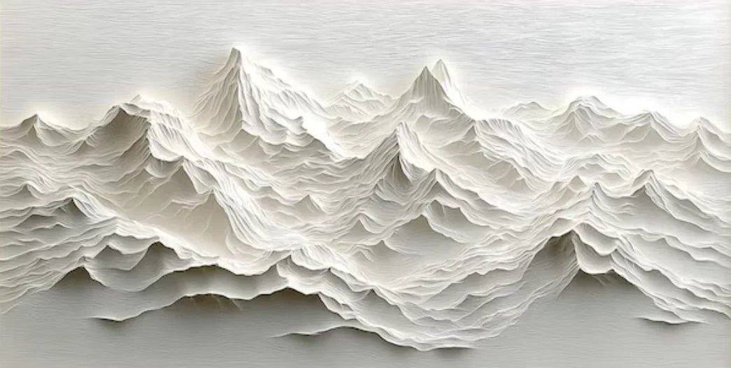 "Mistbound Peaks" Modern Art