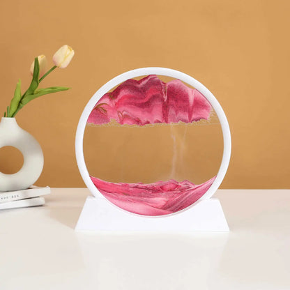 3D Sandscape Moving Sand Art Picture Quicksand Craft Round Glass Deep Sea Liquid Hourglass Flowing Sand Painting Home Decor Gift