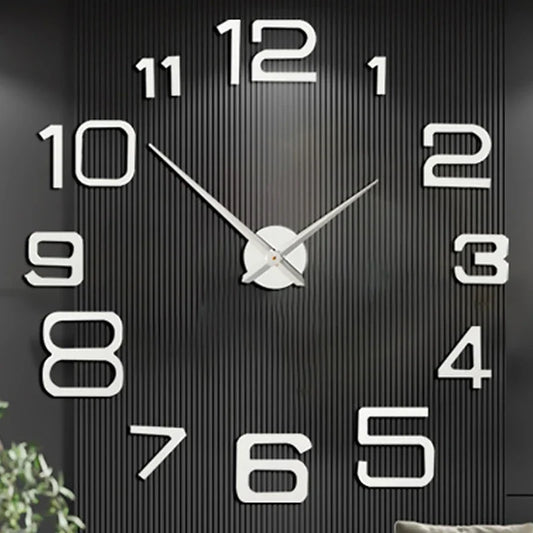 Large Wall Clocks 3D DIY Quartz Clock Acrylic Mirror Stickers For Home Living Room Office Wall Decoration Hanging Horloge Watch