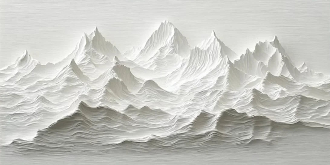 "Mistbound Peaks" Modern Art