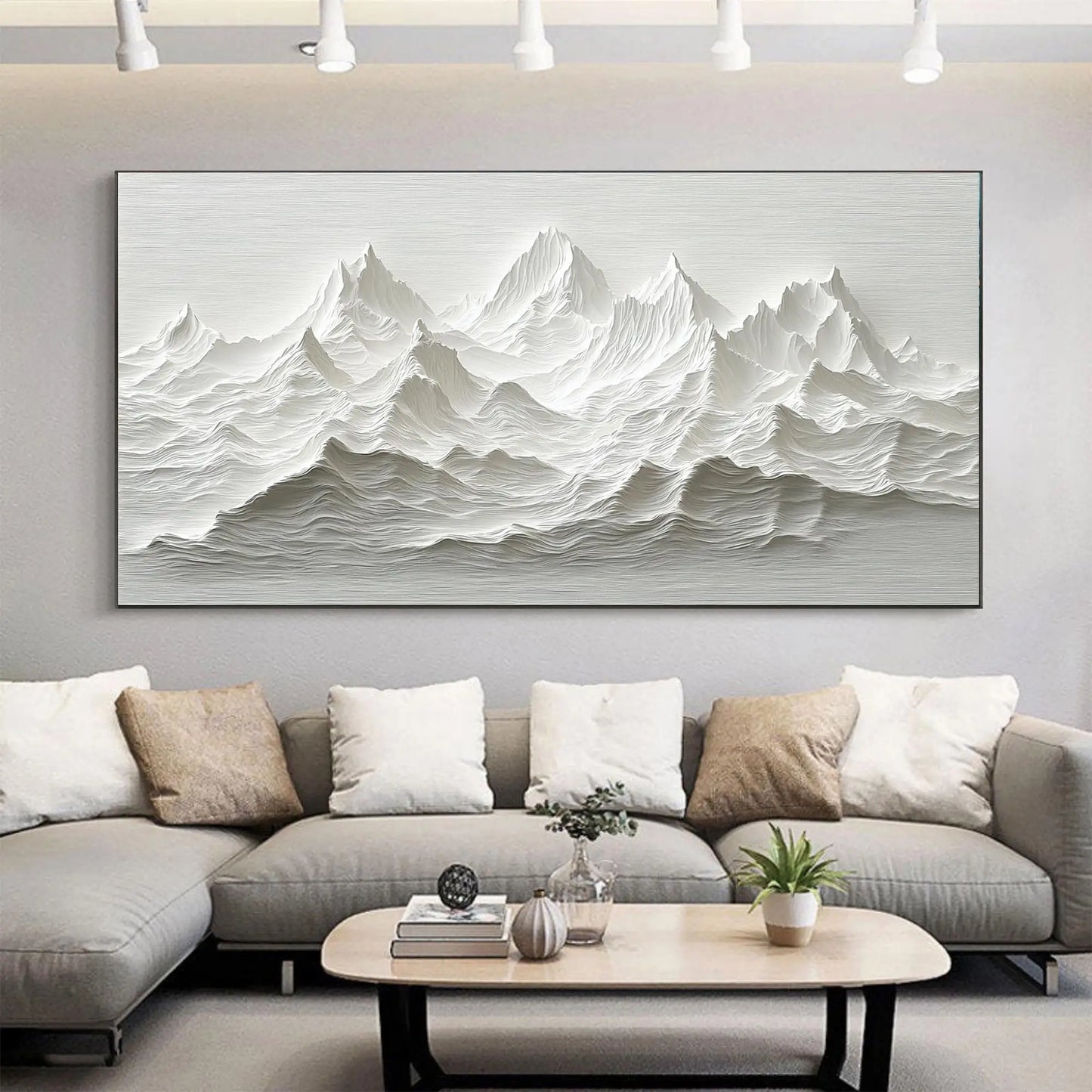 "Mistbound Peaks" Modern Art