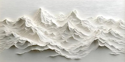 "Mistbound Peaks" Modern Art