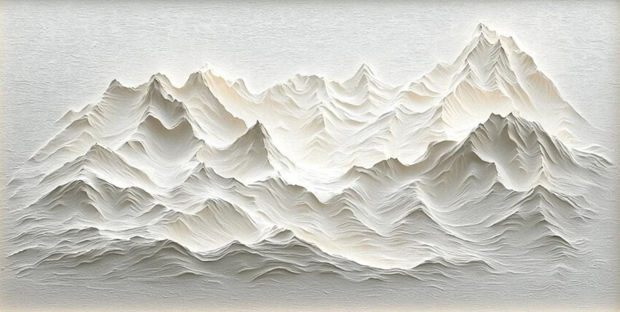 "Mistbound Peaks" Modern Art