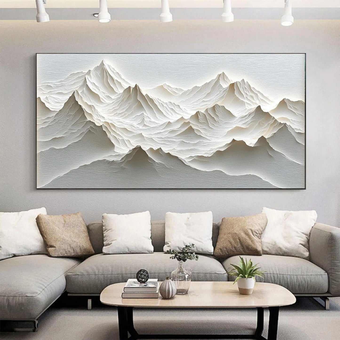 "Mistbound Peaks" Modern Art