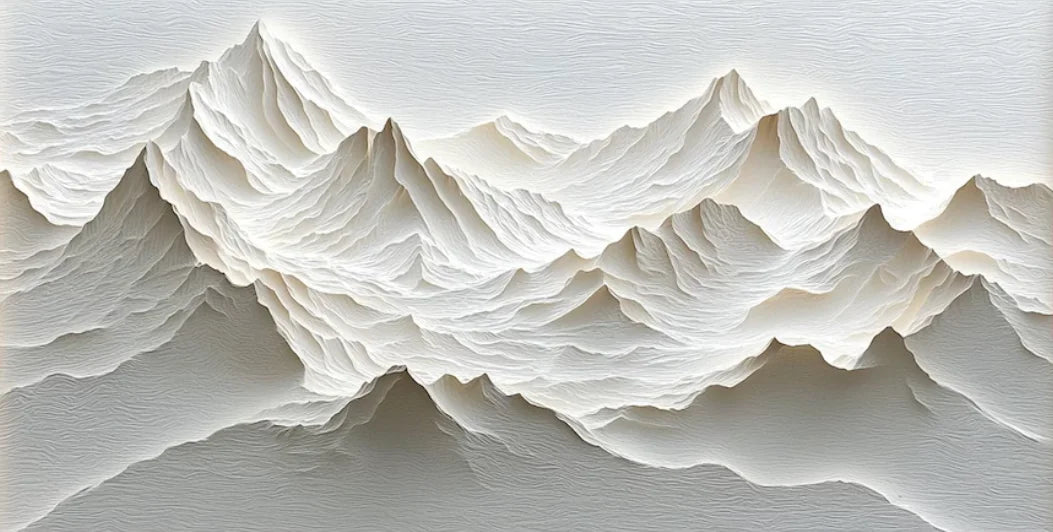 "Mistbound Peaks" Modern Art